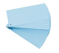 Paquet 100 fiches intercalaires horizontales unies perforées - 105x240mm - Bleu clair