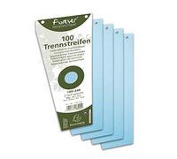 Exacompta - Intercalaires trapèze Forever - Carte bristol perforées 105 x 240 mm - Paquet 100 - Bleu