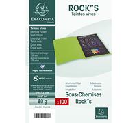 Exacompta Sous-chemises Rock's en carte 80 g Paquet de 100 Clémentine