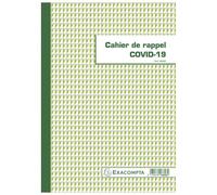Exacompta Piqûre 18 Pages Cahier De Rappel C O V I D-19 - Format Vertical A4