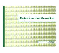EXACOMPTA Piqûre 24x32cm - Registre de Contrôle médical - folioté - 60 pages