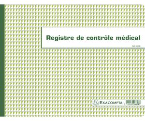 Exacompta Piqûre 24x32cm Registre de Contrôle médical folioté 60 pages 6618E