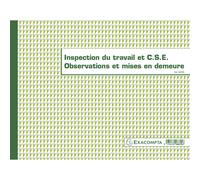 EXACOMPTA Piqûre 24x32cm - Registre de l'Inspection du travail et du C.S.E. - folioté - 16 pages