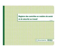 EXACOMPTA Piqûre 24x32cm - Registre des contrôles de santé et de sécurité au travail - 20 pages