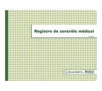 Exacompta Piqûre 24x32cm Registre de Contrôle médical folioté 60 pages 6618E