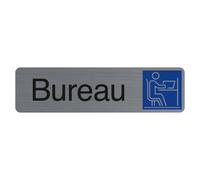 EXACOMPTA Plaque adhésive imitation aluminium Bureau 16,5X4,4 cm - Gris