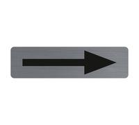 EXACOMPTA Plaque adhésive imitation aluminium Flèche noire 16,5X4,4 cm - Gris