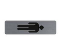 EXACOMPTA Plaque adhésive imitation aluminium Homme 16,5X4,4 cm - Gris