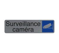 EXACOMPTA Plaque adhésive imitation aluminium Surveillance camera 16,5X4,4 cm - Gris
