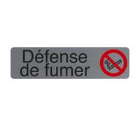 Exacompta Plaque signalétique adhésive Défense de fumer - Rectangle Gris / Rouge