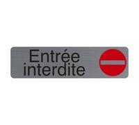 Exacompta Plaque signalétique adhésive Entrée interdite - Rectangle Gris / Rouge