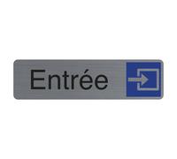 Exacompta Plaque signalétique adhésive Entrée - Rectangle Gris / Bleu