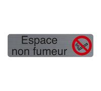 Exacompta Plaque signalétique adhésive Espace non fumeur - Rectangle Gris / Rouge