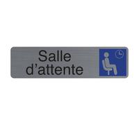 Exacompta Plaque signalétique adhésive Salle d'attente - Rectangle Gris / Bleu