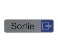 Exacompta Plaque signalétique adhésive Sortie - Rectangle Gris / Bleu