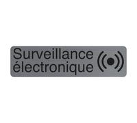 Exacompta Plaque signalétique adhésive Surveillance électronique - Rectangle Gris / Noir