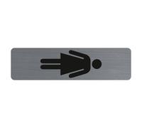 EXACOMPTA Plaque verticale adhésive imitation aluminium Dame 16,5X4,4 cm - Gris