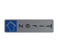 EXACOMPTA Plaque verticale adhésive imitation aluminium Tirez 4,4x16,5 cm - Gris