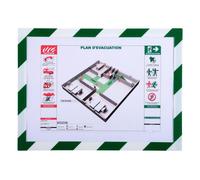 EXACOMPTA Pochette d'affichage magnétique de sécurité A4 - Blanc/vert