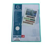 Chemises coin plastique Exacompta polypropylène grainé 12/100e vertes - Paquet de 10
