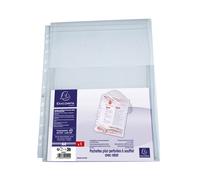 Exacompta Pochettes perforées transparentes à soufflet A4 polypropylène 20/100e lisse incolore - Lot de 50