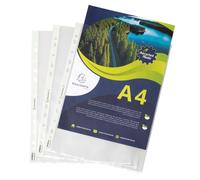 Exacompta Pochettes perforées transparentes Forever A4 polypropylène recyclé 6/100e grainées - Lot de 100