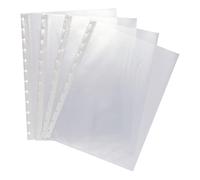 Exacompta Pochettes perforées transparentes lisses A4 polypropylène 55 microns 12 trous - Lot de 20