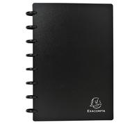 EXACOMPTA Porte-cartes de visite à anneaux et pochettes détaclables A5 - Noir