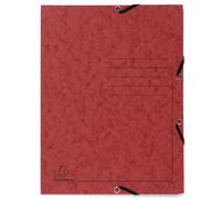 Exacompta Porte-documents A4 Rouge avec élastique 3 rabats Carton Colorspan 355g/m