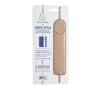 Exacompta - Porte-stylo Eden avec élastique 3,5x15,5cm Or doux | Pour les carnets/agendas de 20-24 cm, Matiere synthétique pailletée, Fabriqué en France