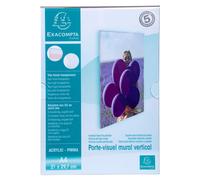 Exacompta Porte-visuel mural A4 vertical – PMMA haute transparence – vissable/collable – Cristal