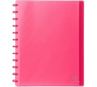 Exacompta Protège-documents à anneaux 60 vues A4 – pochettes détachables – Rouge translucide
