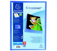Exacompta Porte vues personnalisable Kreacover A4 - 20 pochettes - 40 vues - Bleu