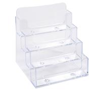 Exacompta Présentoir de table de cartes de visite 4 cases - Capacité 50 cartes format paysage - Transparent