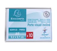 Exacompta Présentoir de table horizontal incliné de carte de visite A9 Cristal - Transparent - Lot de 10