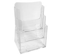 Exacompta Présentoir de table vertical de prospectus Cristal - 3 compartiments A4 - Transparent
