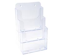 Exacompta Présentoir de table vertical de prospectus Cristal - 3 compartiments A5 - Transparent