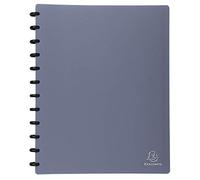 Exacompta Protège-Documents à Anneaux A4 30 Pochettes détachables Gris