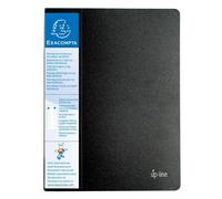EXACOMPTA Protège-documents en polypropylène rigide avec porte étiquette 3 faces Up Line Opaque 20 vues - A4 - Noir