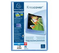 EXACOMPTA Protége-documents en polypropylène semi rigide Kreacover Chromaline 80vues - A4 - Bleu