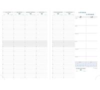 Exacompta - Recharge Agenda Consultations 29 - 21x29,7cm - Janv à déc 2027 | La semaine sur 2 pages, RV par 1/4 h sur 6 jours, Papier blanc Clairefontaine, Répertoire, Couverture brochée amovible