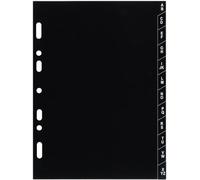 Exacompta Recharge Agenda Exatime 17 - 12 feuillets Index alphabétique Noir | Touches pré-imprimées de A à Z, Fabriqué en France