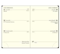 Exacompta - Recharge Agenda Mini 11 - Janv à déc 2026 Tranche or | 1 Jour/page, Sans horaire, Papier ivoire Clairefontaine, Tranche dorée, Fabriquée en France