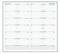 Exacompta - Recharge Agenda Quinzainier SL 17-9x17,5cm - Janv à déc 2026 | 1 Semaine/page, RDV par heure, Papier blanc Clairefontaine, Tranche dorée