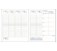 Exacompta Recharge Agenda semainier Horizons 22 - 18,5x22,5cm Janv-Déc 2027 | Semaine sur 2 pages, RDV par 1/2 h, Espaces de notes, Tranche naturelle, Papier blanc Clairefontaine