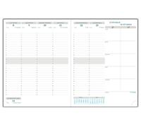 Exacompta - Recharge Agenda semainier Horizons 27 - 21x27cm - Déc 2026-2027 | Semaine sur 2 pages, RDV par 1/2 h, Espaces de notes, Tranche naturelle, Papier blanc Clairefontaine