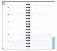 Exacompta Recharge Agenda Semainier Lady 16S 9x16cm - Janv à déc 2027 | La Semaine sur 2 pages, RDV par heure, Espaces de note, Papier blanc Clairefontaine, Une couleur par trimestre, Spirale