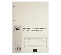 Recharge de 100 feuillets A4 80g pour reliure juridique 4 anneaux - Ivoire