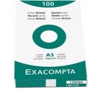 Exacompta 10x 100 fiches bristol ligné non perforé 148x210mm Blanc 10808SE