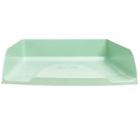 Exacompta - Réf. 11180D - 1 Corbeille à courrier Combo Styli Autentik - pour Documents au Format A4+ - dim 34 x 25 x 6,5 cm - Porte étiquette - Peut contenir 500 Feuilles - Vert Sauge